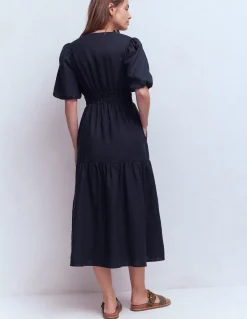 Boden Robes & Combinaisons|Midi-Robe midi Irene en lin Bleu marine