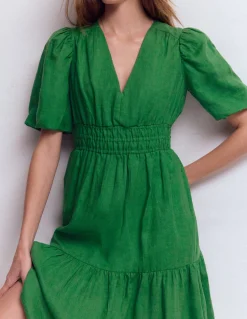 Boden Robes & Combinaisons|Midi-Robe midi Irene en lin Vert des Highlands