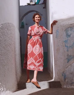 Boden Robes & Combinaisons|Midi-Robe midi Ivy en coton Broderie rouille