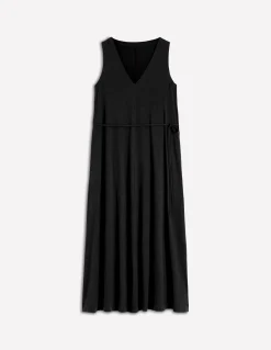 Boden Robes & Combinaisons|Robes Coupe Petite-Robe midi Mia en jersey à col V Noir