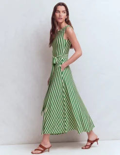 Boden Robes & Combinaisons|Midi-Robe midi Tamsin en jersey Vert frais, rayé