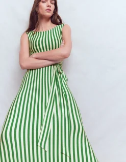 Boden Robes & Combinaisons|Midi-Robe midi Tamsin en jersey Vert frais, rayé