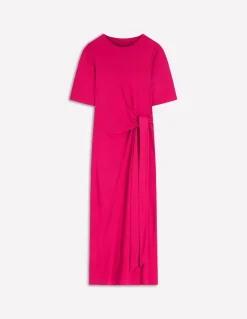 Boden Tenues De Travail|Robes & Combinaisons-Robe midi Zinnia en point de Rome à nouer Rose éclatant