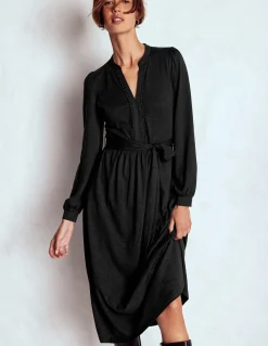 Boden Robes & Combinaisons|Midi-Robe Naomi à manches longues en jersey Noir