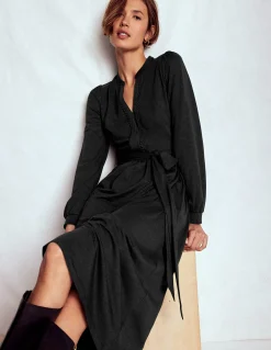 Boden Robes & Combinaisons|Midi-Robe Naomi à manches longues en jersey Noir