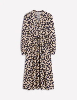 Boden Robes & Combinaisons|Midi-Robe Naomi à manches longues en jersey Bleu marine foncé, motif Heart Scatter