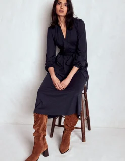 Boden Robes & Combinaisons|Midi-Robe Naomi à manches longues en jersey Bleu marine