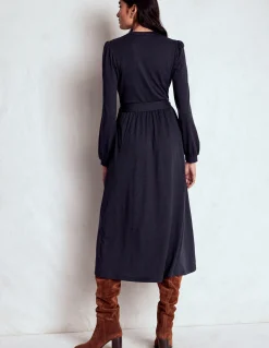 Boden Robes & Combinaisons|Midi-Robe Naomi à manches longues en jersey Bleu marine