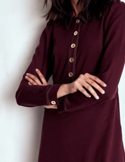 Boden Tenues De Travail|Robes & Combinaisons-Robe Nicolette à manches longues Cerise foncée
