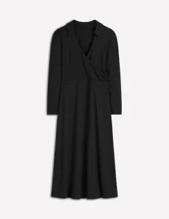 Boden Tenues De Travail|Robes & Combinaisons-Robe portefeuille Carla en jersey Noir