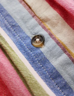 Boden Robes-Robe Remy boutonnée Rayé multi rose/vert