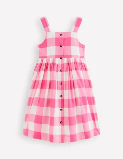 Boden Robes-Robe Remy boutonnée Vichy punch rose