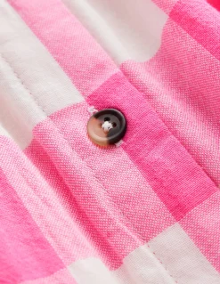 Boden Robes-Robe Remy boutonnée Vichy punch rose