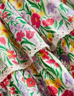 Boden Robes-Robe tissée à dentelle et volants Motif Spring Floral multi