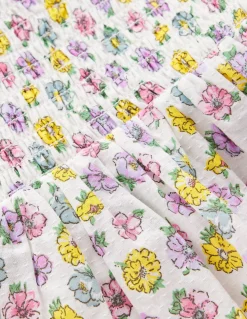 Boden Robes-Robe tissée à dentelle et volants Motif Rosa ivoire doux