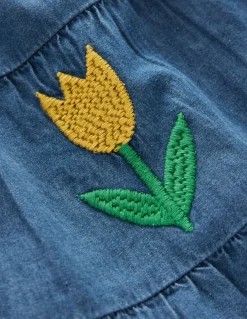 Boden Robes-Robe tissée tournoyante Tulipes vintage moyen