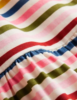 Boden Robes-Robe T-shirt en jersey Rayé acajou, rose et bleu