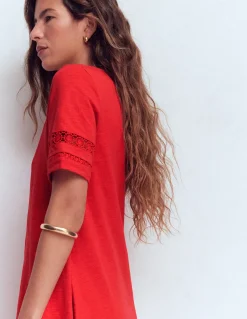 Boden Robes & Combinaisons|Robes Coupe Petite-Robe T-shirt Hattie en jersey Corail rouge