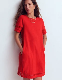 Boden Robes & Combinaisons|Robes Coupe Petite-Robe T-shirt Hattie en jersey Corail rouge