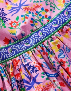 Boden Robes-Robe évasée à bretelles multiples Motif Garden Floral rose reine-des-près