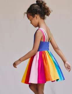 Boden Robes-Robe évasée à bretelles multiples Arc-en-ciel bleu saphir