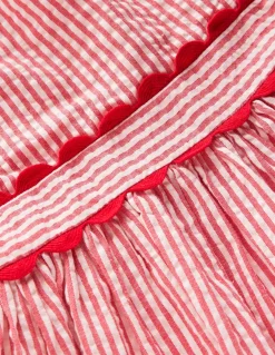 Boden Robes-Robe virevoltante à détails en zigzag Rayé Rouge