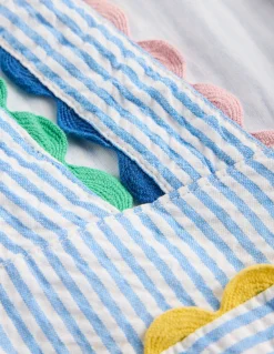 Boden Robes-Robe virevoltante à détails en zigzag Rayé bleu saphir