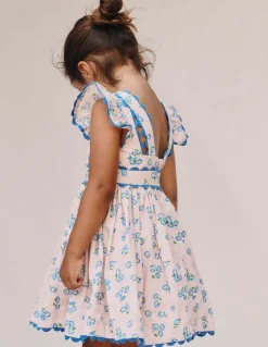 Boden Robes-Robe virevoltante à détails en zigzag Pâquerette rose craie