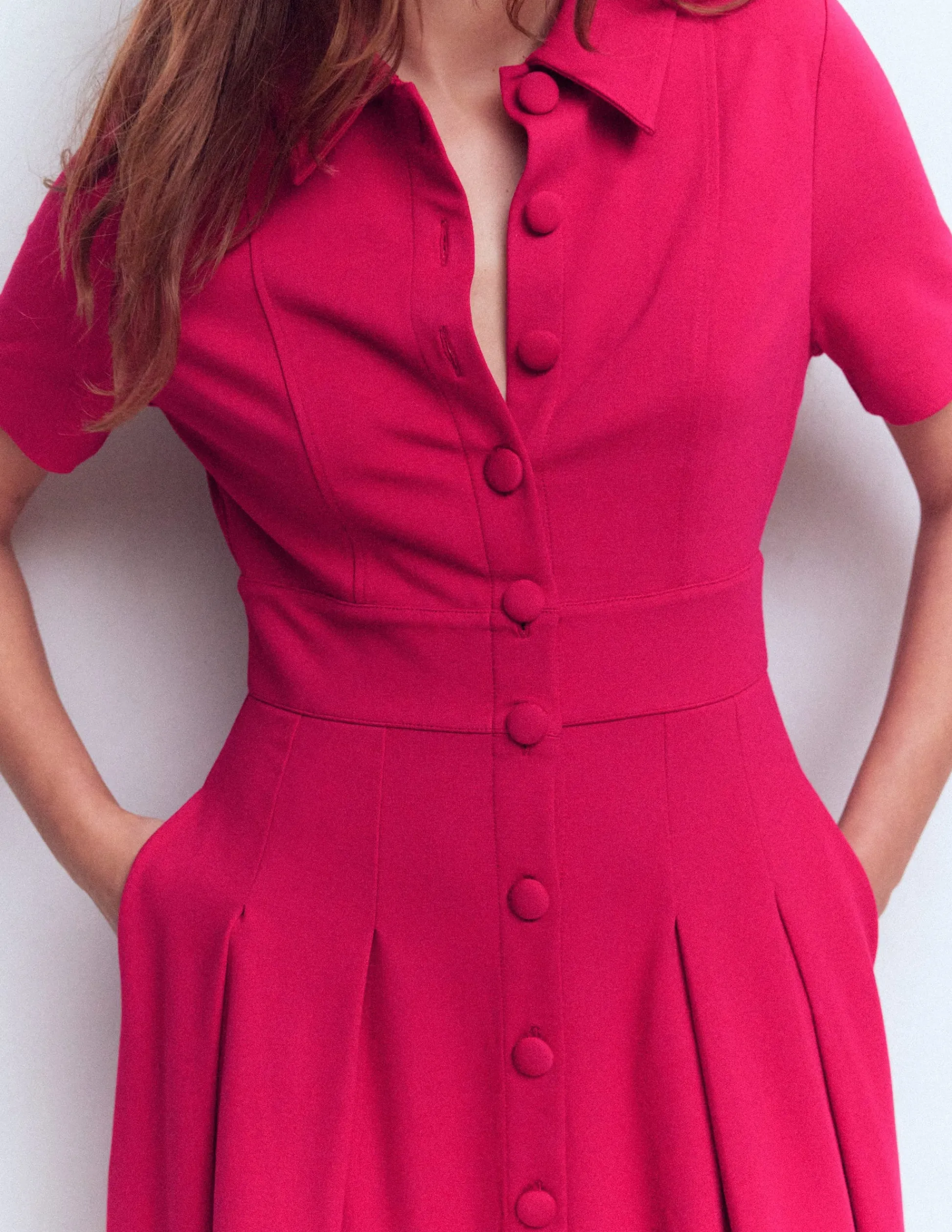 Boden Tenues De Travail|Robes & Combinaisons-Robe-chemise Bridget en point de Rome Grenade