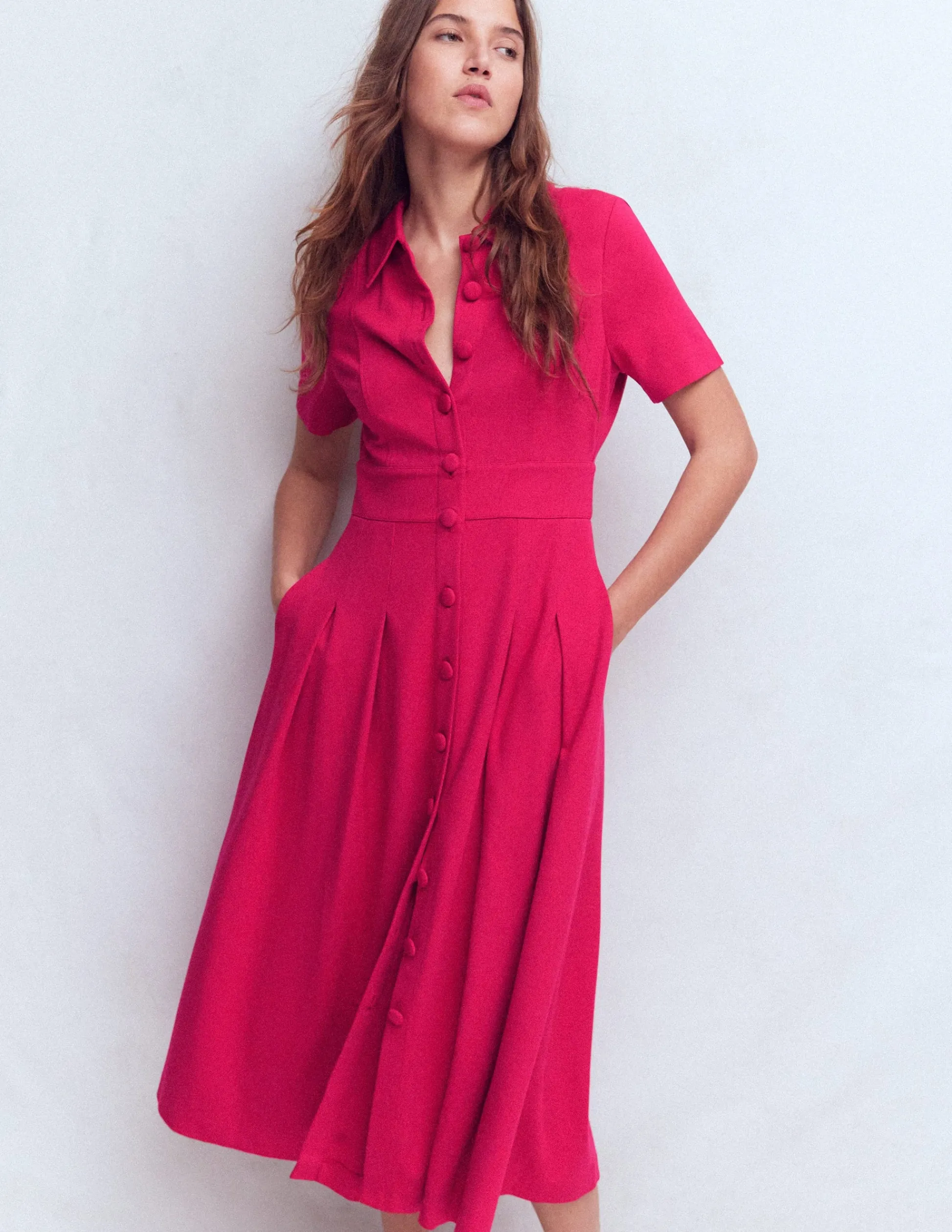 Boden Tenues De Travail|Robes & Combinaisons-Robe-chemise Bridget en point de Rome Grenade