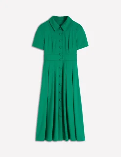 Boden Tenues De Travail|Robes & Combinaisons-Robe-chemise Bridget en point de Rome Vert joyau