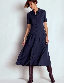 Boden Tenues De Travail|Robes & Combinaisons-Robe-chemise Bridget en point de Rome Bleu marine