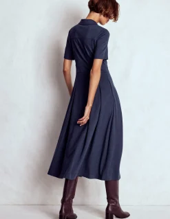 Boden Tenues De Travail|Robes & Combinaisons-Robe-chemise Bridget en point de Rome Bleu marine