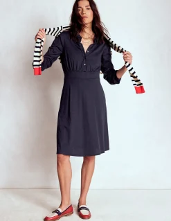 Boden Tenues De Travail|Robes & Combinaisons-Robe-chemise courte en jersey Orla Bleu marine