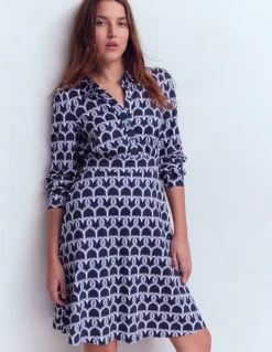Boden Tenues De Travail|Robes & Combinaisons-Robe-chemise courte en jersey Orla Bleu marine foncé, motif Heart Link