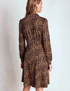 Boden Tenues De Travail|Robes & Combinaisons-Robe-chemise courte en jersey Orla Motif Cheetah Pop