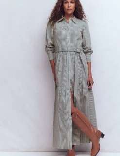 Boden Robes & Combinaisons|Longues-Robe-chemise longue Ellie en coton Rayé texturé