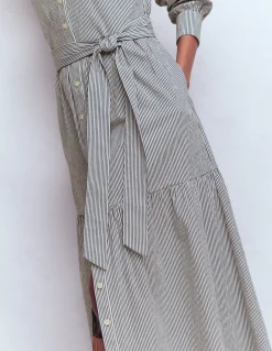 Boden Robes & Combinaisons|Longues-Robe-chemise longue Ellie en coton Rayé texturé