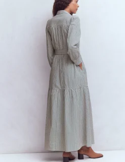 Boden Robes & Combinaisons|Longues-Robe-chemise longue Ellie en coton Rayé texturé