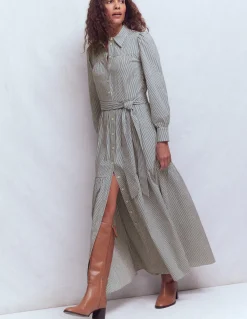 Boden Robes & Combinaisons|Longues-Robe-chemise longue Ellie en coton Rayé texturé