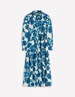 Boden Tenues De Travail|Robes & Combinaisons-Robe-chemise longue Ellie en coton Motif Floral Frenzy ivoire