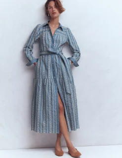 Boden Robes & Combinaisons|Robes Coupe Petite-Robe-chemise longue Ellie en coton Jean Brodé