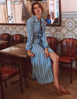 Boden Robes & Combinaisons|Robes Coupe Petite-Robe-chemise longue Ellie en coton Jean Brodé