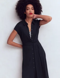 Boden Tenues De Travail|Robes & Combinaisons-Robe-chemise Marcia en jersey Bleu marine