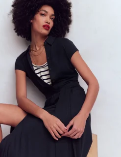 Boden Tenues De Travail|Robes & Combinaisons-Robe-chemise Marcia en jersey Bleu marine