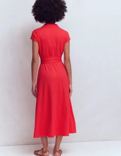 Boden Tenues De Travail|Robes & Combinaisons-Robe-chemise Marcia en jersey Rouge coquelicot
