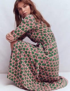 Boden Tenues De Travail|Robes & Combinaisons-Robe-chemise Marcia en jersey Vert chasseur, motif Heart Link