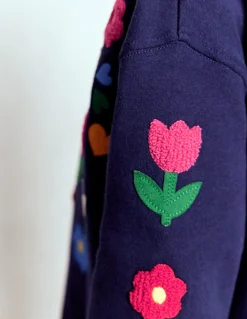 Boden Robes-Robe-sweat décontractée Oiseaux bleu marine universitaire