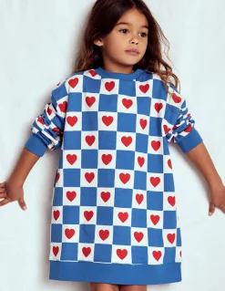 Boden Robes-Robe-sweat décontractée Motif Heart Stamp bleu