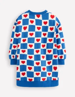 Boden Robes-Robe-sweat décontractée Motif Heart Stamp bleu